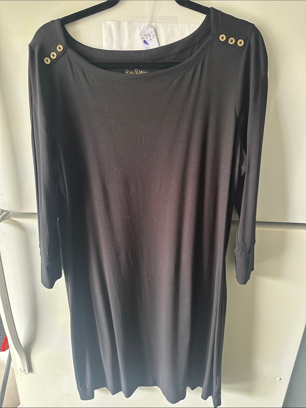 Lilly Pulitzer Black Button-Shoulder Tunic